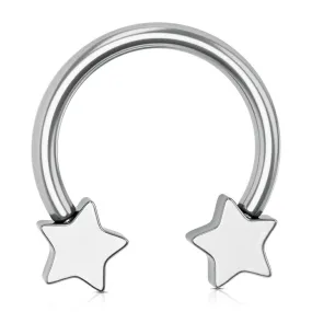 16G/14G Titanium Star Shaped Horseshoe Ring