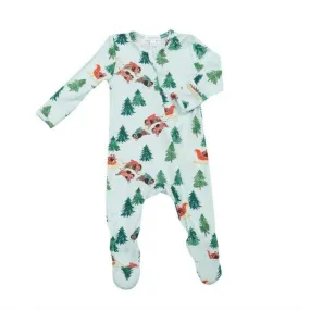 Angel Dear, Bamboo Zipper Footie - Bison Holiday