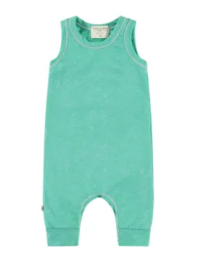 Baby Ultra Light French Terry Burn Out Tank Romper - Green