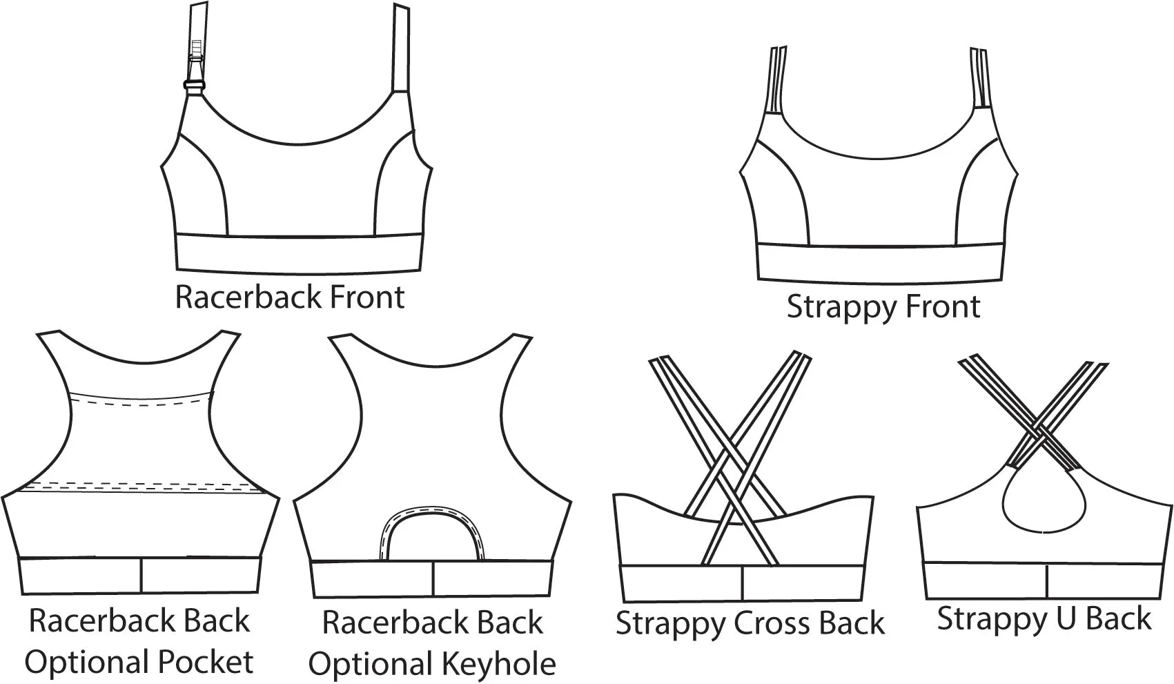 Bundle - Adult and Youth Power Sports Bra PDF Sewing Pattern