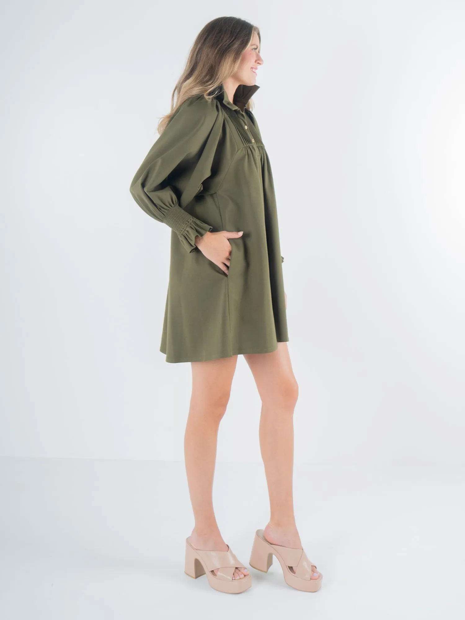 Charlotte Dress - Olive Night