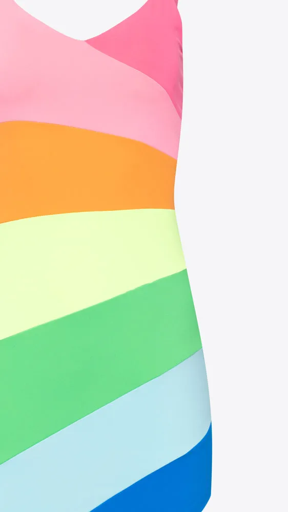 Colorblock String Dress - Rainbow