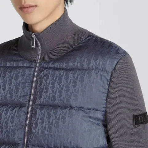 Dior Oblique Blouson Anthracite Grey Wool Knit