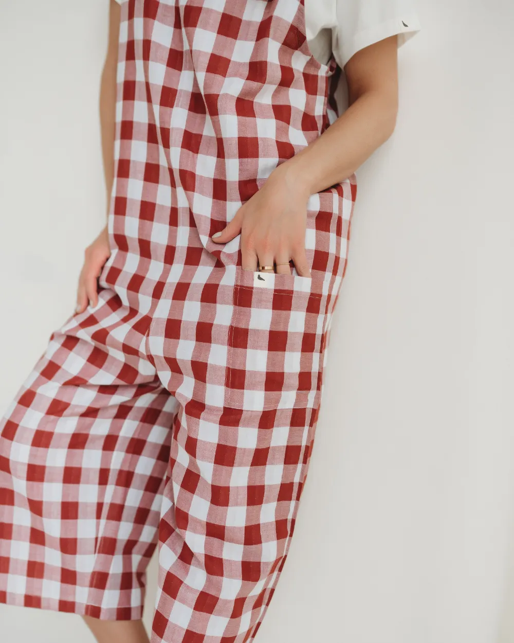 Grace Brick Check Dungarees