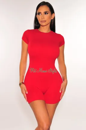 HMS Essential: Red Perfect Fit Double Lined Short Sleeve Romper