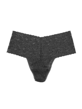 Plus Size Retro Lace Thong Granite Grey