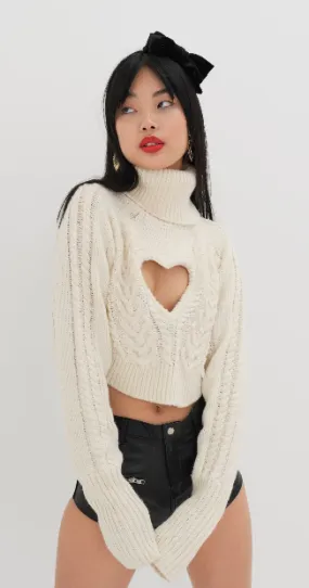 Vera Cropped Cut Out Sweater