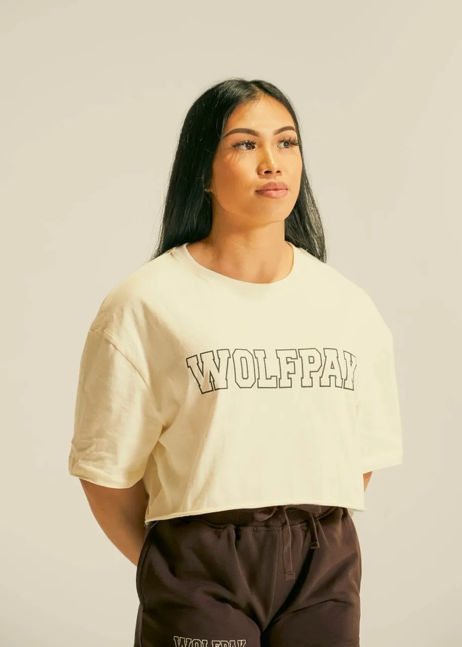 Women's Varsity Cropped Tee Cream