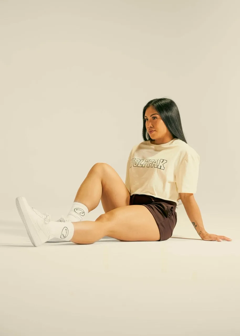 Women's Varsity Cropped Tee Cream